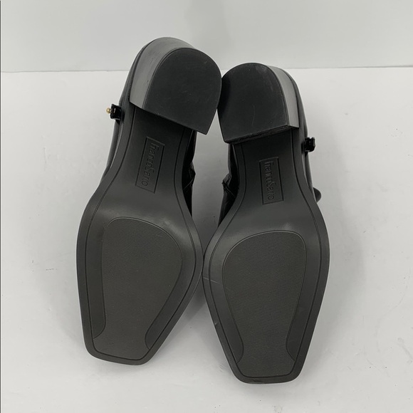 Franco Sarto Vivica ankle boots shoe heel black zipper vegan square toe 8.5 - Picture 5 of 6